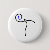 het Logo, 01 zwart/blauw. Ronde Button 5,7 Cm (Voorkant)
