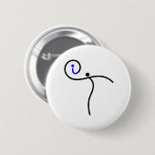 het Logo, 01 zwart/blauw. Ronde Button 5,7 Cm (Voorkant /achterkant)