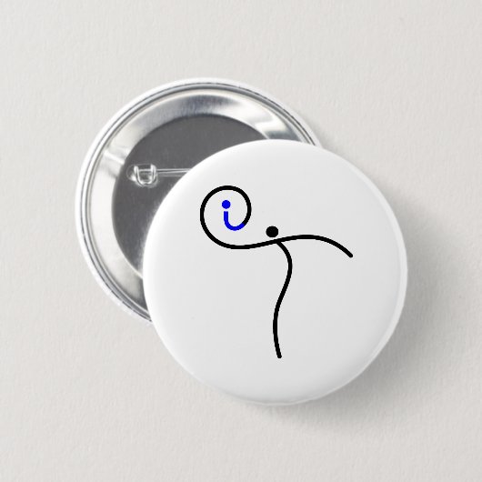 het Logo, 01 zwart/blauw. Ronde Button 5,7 Cm (Voorkant /achterkant)