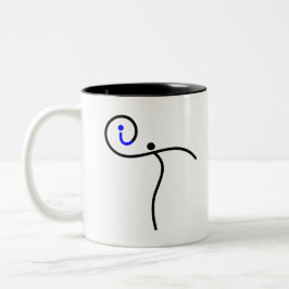 het Logo, 01 zwart/blauw. Tweekleurige Koffiemok