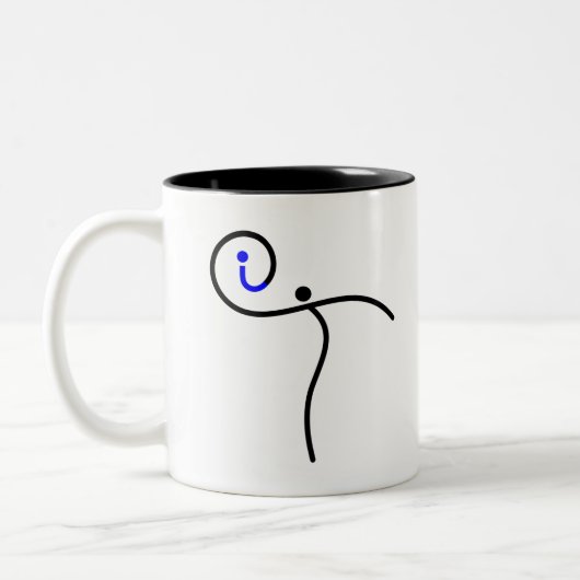 het Logo, 01 zwart/blauw. Tweekleurige Koffiemok (Links)