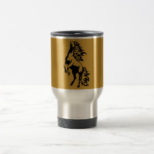 HET LOGO DIE VAN HET PICTOGRAM VAN HET WILD PAARD REISBEKER