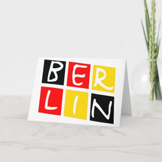 Het Logo van Berlijn, Duitsland in Vierkanten Kaart (Voorkant)