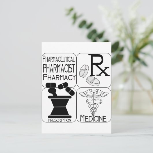 Het LOGO van de Apotheker van de apotheek Briefkaart (Staand voorkant)