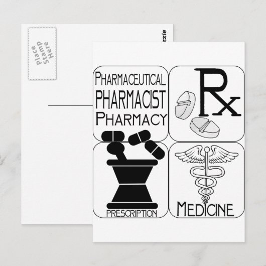 Het LOGO van de Apotheker van de apotheek Briefkaart (Voorkant / Achterkant)