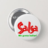 Het Logo van de Dans van Salsa Ronde Button 5,7 Cm (Voorkant /achterkant)