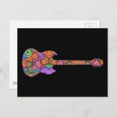 Het Logo van de Gitaar van de Cirkels van de pop Briefkaart (Voorkant / Achterkant)