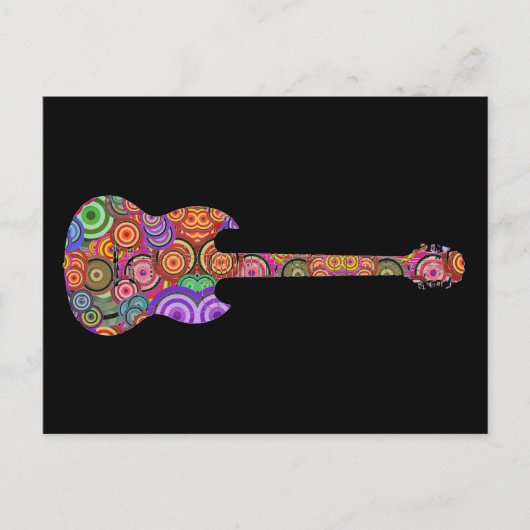 Het Logo van de Gitaar van de Cirkels van de pop Briefkaart (Voorkant)