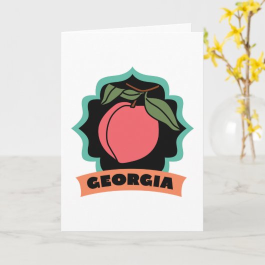 Het Logo van de Perzik van Georgië Kaart (Gele Bloem)