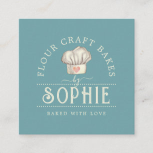 Het Logo van Elegant Baker Cream Blue Visitekaartj Vierkante Visitekaartje