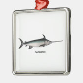 Het Logo van zwaardvissen Metalen Ornament (Links)