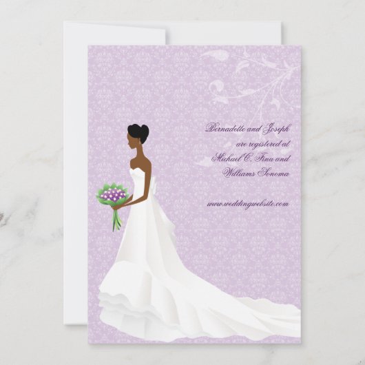 Het lopen de nodiging van de Bridal van de Aisle Kaart (Achterkant)