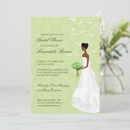 Het lopen de nodiging van de Bridal van de Aisle Kaart (Staand voorkant)