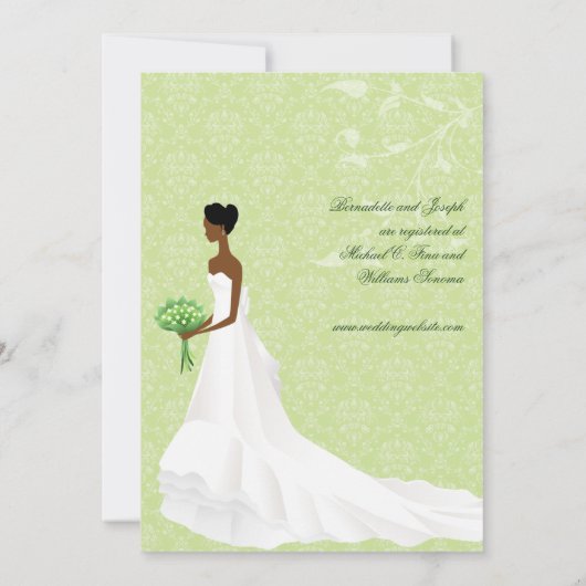 Het lopen de nodiging van de Bridal van de Aisle Kaart (Achterkant)