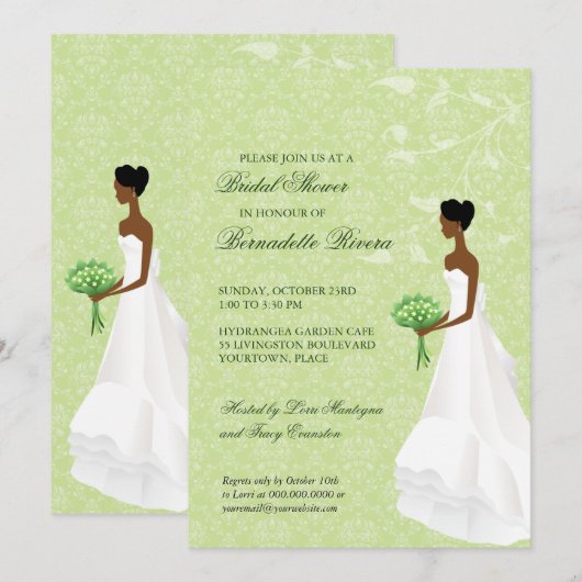 Het lopen de nodiging van de Bridal van de Aisle Kaart (Voorkant / Achterkant)