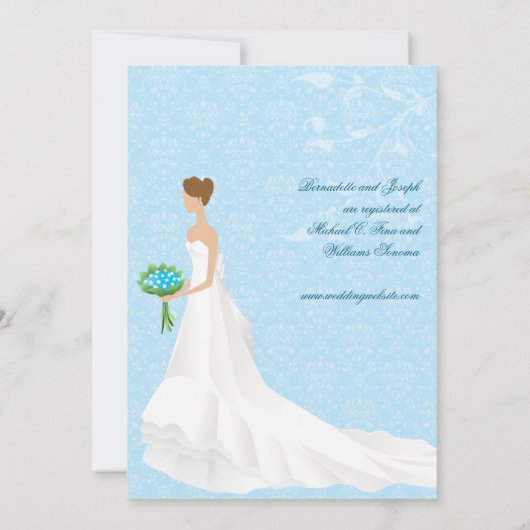 Het lopen de nodiging van de Bridal van de Aisle Kaart (Achterkant)