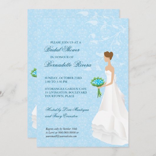 Het lopen de nodiging van de Bridal van de Aisle Kaart (Voorkant / Achterkant)