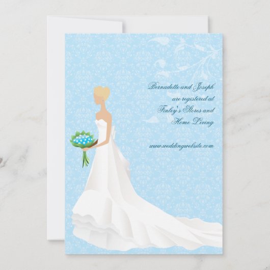 Het lopen de nodiging van de Bridal van de Aisle Kaart (Achterkant)