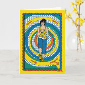 Het lopen in Circles_B_Greeting Kaart (Gele Bloem)