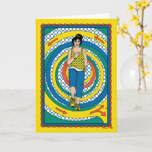 Het lopen in Circles_B_Greeting Kaart (Gele Bloem)