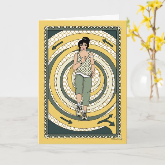 Het lopen in Circles_C_Greeting Kaart (Gele Bloem)