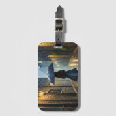 Het lopen in de regen bagagelabel (Voorkant (verticaal))