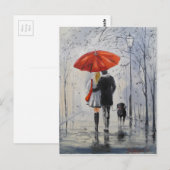 Het lopen in de regen briefkaart (Voorkant / Achterkant)