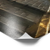 Het lopen in de regen foto afdruk (Hoek)