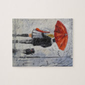 Het lopen in de regen legpuzzel (Horizontaal)