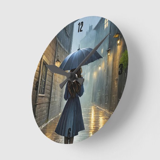 Het lopen in de regen ronde klok (Hoek)