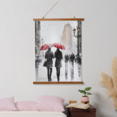 Het lopen in de Waterverf van de Regen Hangend Wandkleed (Slaapkamer)