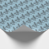 Het lopen met schaar het verpakken van papier. cadeaupapier (Hoek)