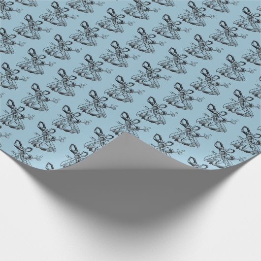 Het lopen met schaar het verpakken van papier. cadeaupapier (Hoek)