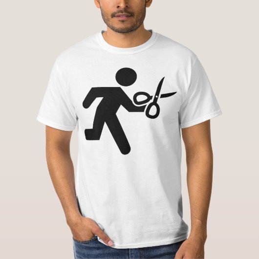 Het lopen met Schaar T-shirt (Voorkant)