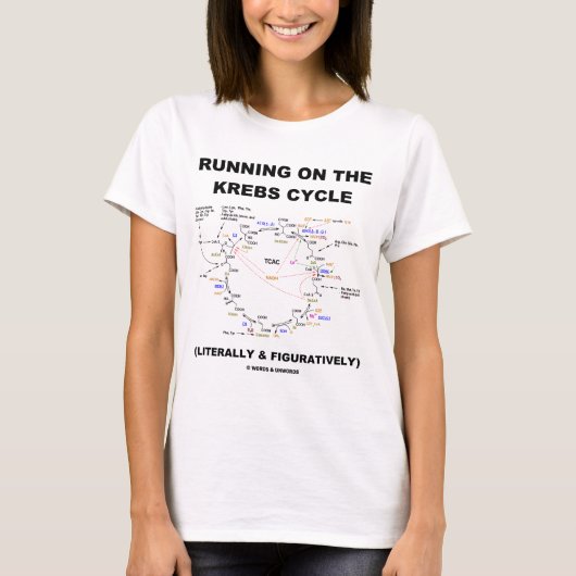 Het lopen op de cyclus van Krebs (de Humor van de  T-shirt (Voorkant)