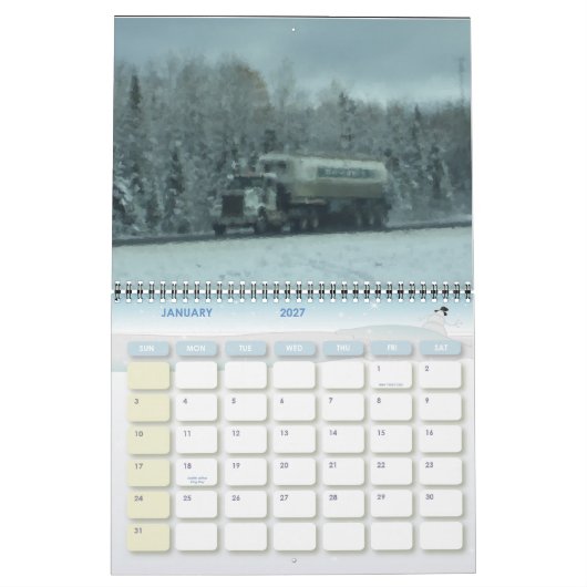 Het lopen over de landkalender kalender (Jan 2027)