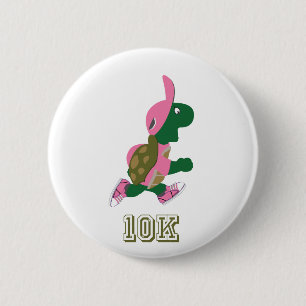 Het lopen Schildpad 10K - Roze Ronde Button 5,7 Cm