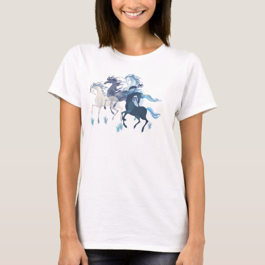 Het lopen Unicorns elegante bovenkant T-shirt (Voorkant)