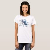 Het lopen Unicorns elegante bovenkant T-shirt (Voorkant volledig)