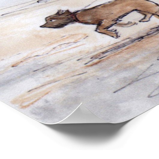 Het lopen van de hond - 01 poster (Hoek)