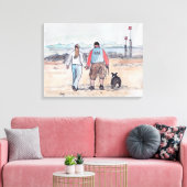 Het lopen van de hond - 04 canvas afdruk (Insitu (Woonkamer))