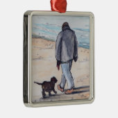 Het lopen van de hond - 05 metalen ornament (Rechts)