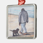 Het lopen van de hond - 05 metalen ornament (Links)