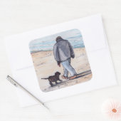 Het lopen van de hond - 05 vierkante sticker (Envelop)