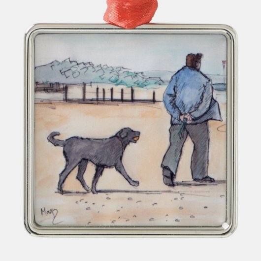 het lopen van de hond - 07 metalen ornament (Voorkant)