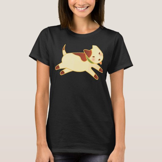 Het lopen van de hond in bruine klauw t-shirt (Voorkant)