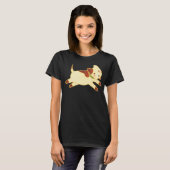 Het lopen van de hond in bruine klauw t-shirt (Voorkant volledig)