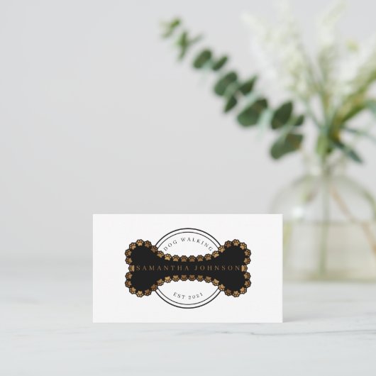 Het lopen van de hond.zitten van de hond, het groo visitekaartje (Staand voorkant)