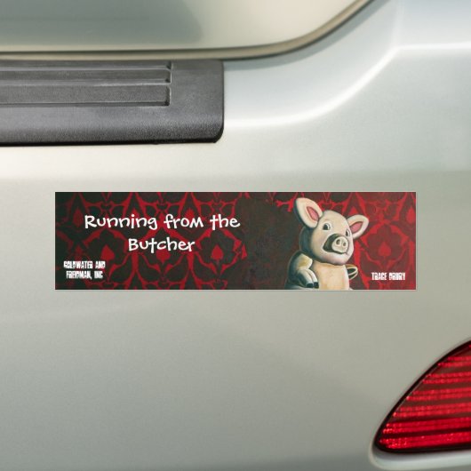 Het lopen van de slager bumpersticker (Op auto)