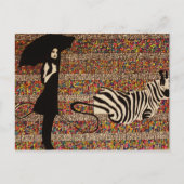 het lopen van de zebra briefkaart (Voorkant)